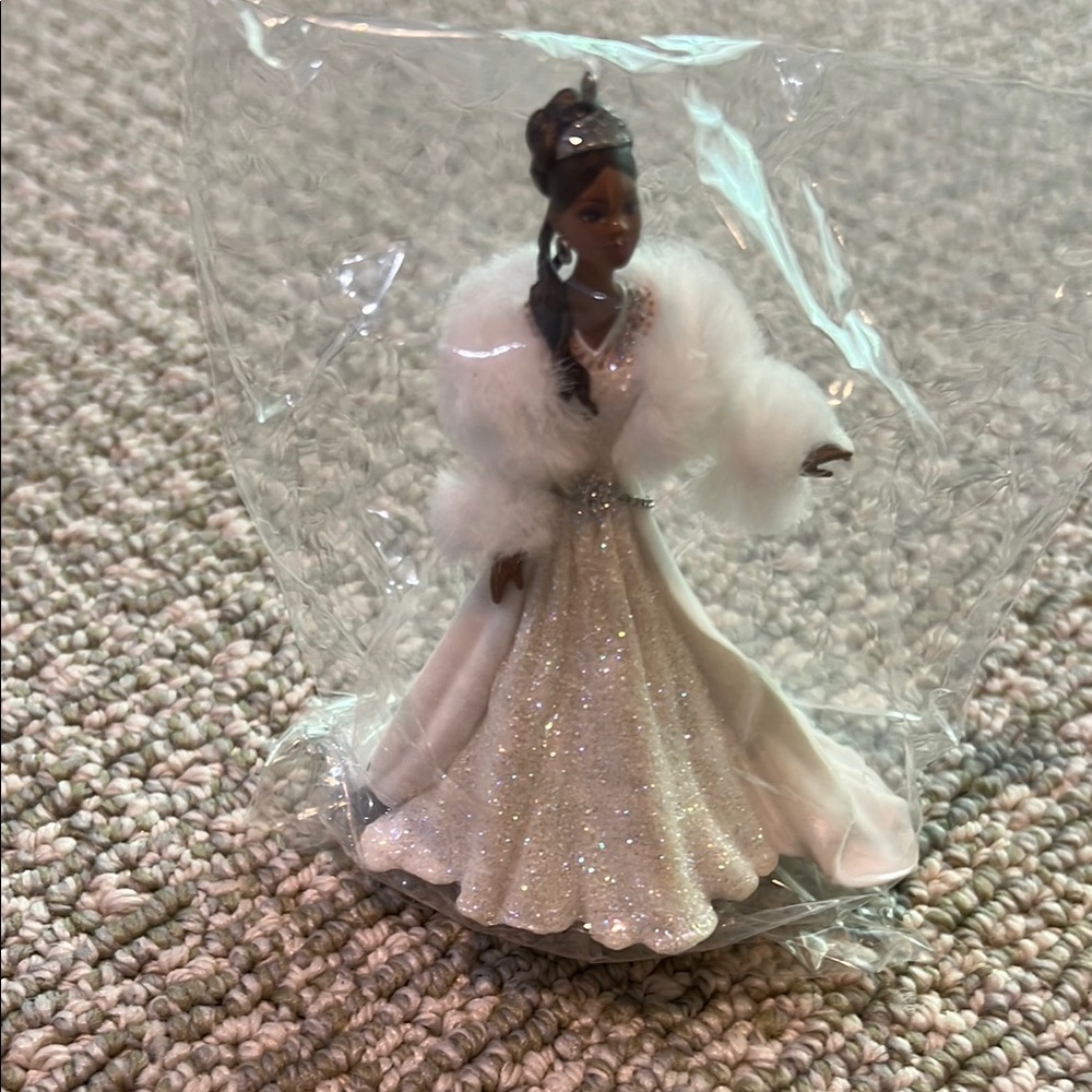 Barbie Holiday Ornament in White and Silver